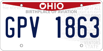 OH license plate GPV1863