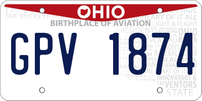 OH license plate GPV1874