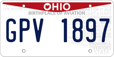OH license plate GPV1897