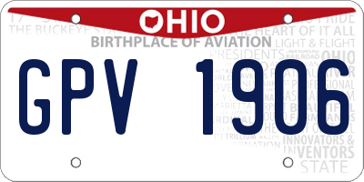 OH license plate GPV1906