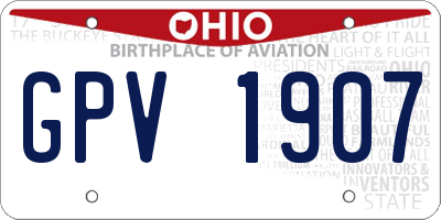 OH license plate GPV1907