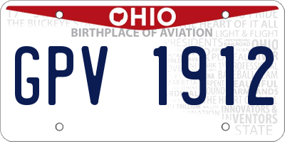 OH license plate GPV1912