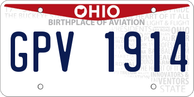 OH license plate GPV1914