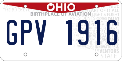 OH license plate GPV1916