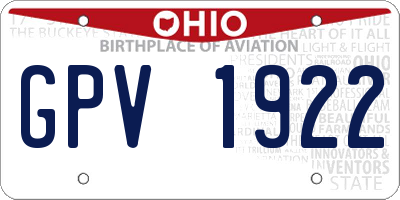 OH license plate GPV1922