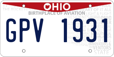 OH license plate GPV1931