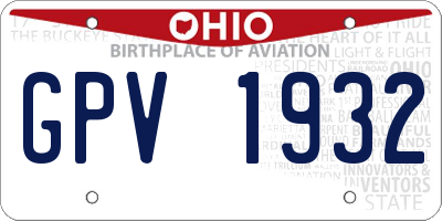 OH license plate GPV1932