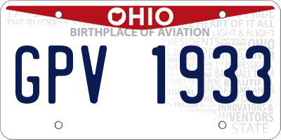 OH license plate GPV1933