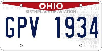 OH license plate GPV1934