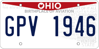 OH license plate GPV1946