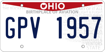 OH license plate GPV1957