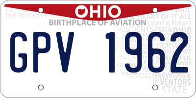 OH license plate GPV1962