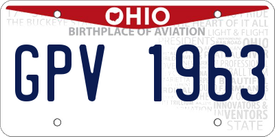 OH license plate GPV1963