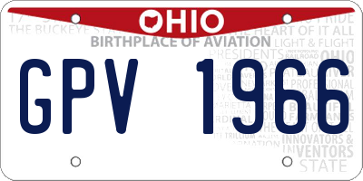 OH license plate GPV1966