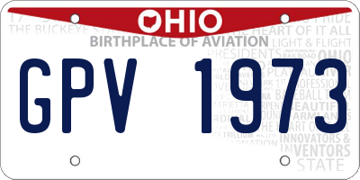 OH license plate GPV1973