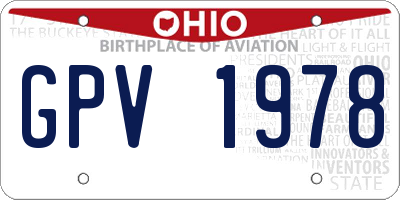 OH license plate GPV1978