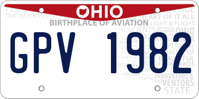 OH license plate GPV1982
