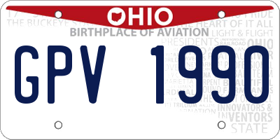 OH license plate GPV1990