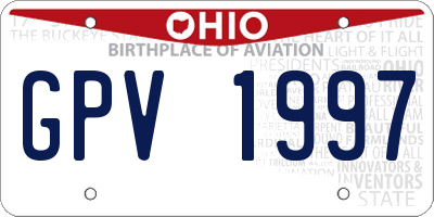 OH license plate GPV1997