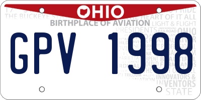 OH license plate GPV1998