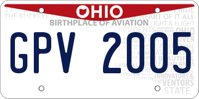 OH license plate GPV2005