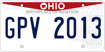 OH license plate GPV2013