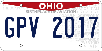 OH license plate GPV2017