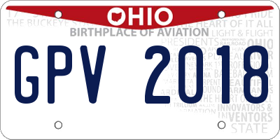 OH license plate GPV2018