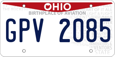 OH license plate GPV2085