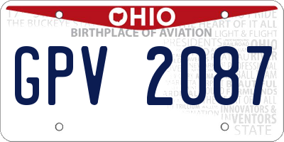 OH license plate GPV2087