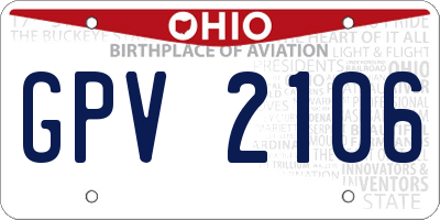 OH license plate GPV2106