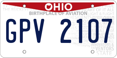 OH license plate GPV2107