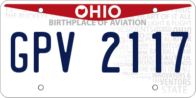 OH license plate GPV2117