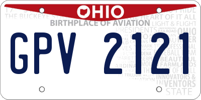 OH license plate GPV2121