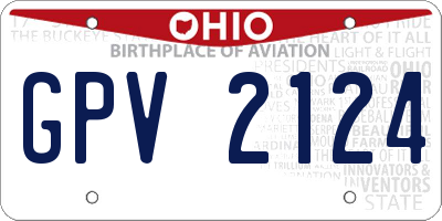 OH license plate GPV2124