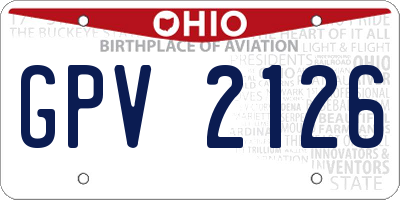 OH license plate GPV2126