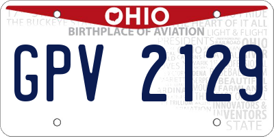 OH license plate GPV2129
