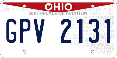 OH license plate GPV2131
