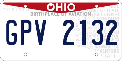 OH license plate GPV2132