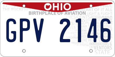 OH license plate GPV2146