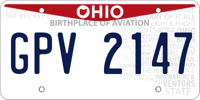 OH license plate GPV2147