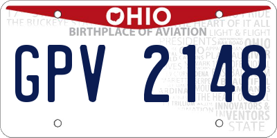 OH license plate GPV2148
