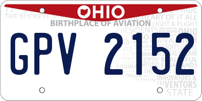 OH license plate GPV2152