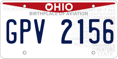 OH license plate GPV2156