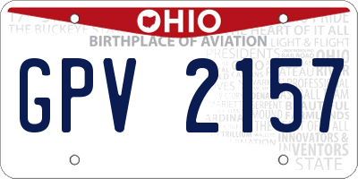 OH license plate GPV2157