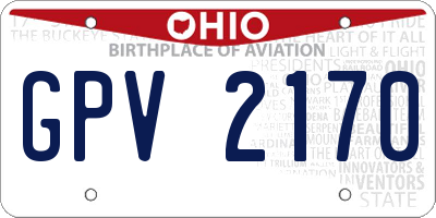 OH license plate GPV2170