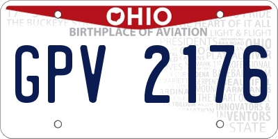 OH license plate GPV2176