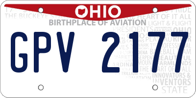 OH license plate GPV2177