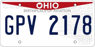 OH license plate GPV2178