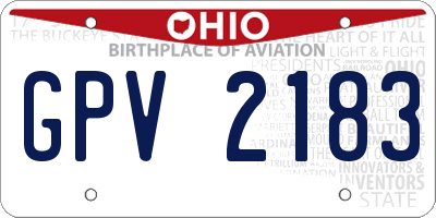 OH license plate GPV2183